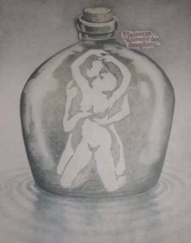 Trẻ con sẽ nhìn thấy những con cá heo đang bơi lội, chơi đùa trong bức tranh này, trong khi đối với người lớn, bức tranh khác biệt hoàn toàn. Điều đó xảy ra vì trẻ em không có hình ảnh "người lớn" trong ký ức của mình. Đây là hình ảnh thú vị được tạo ra bởi Sandro Del-Prete và được gọi là "Thông điệp tình yêu từ những chú cá heo". (Nguồn Brightside)