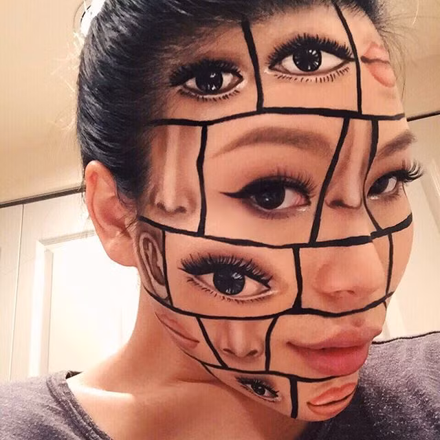 Nữ nghệ sĩ makeup Mimi Choi hiện đang sinh sống tại thành phố Vancouver, tỉnh British Columbia, Canada mới đây đã trở nên nổi tiếng khắp thế giới với những tác phẩm nghệ thuật siêu thực rùng rợn được thực hiện ngay trên khuôn mặt mình. (Nguồn Oddity)
