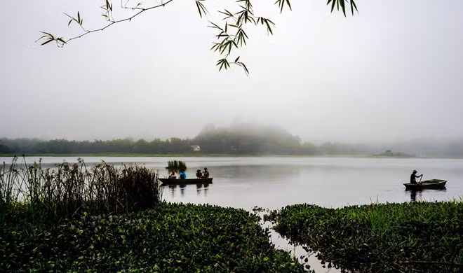 Chúng tôi quyết định làm liều, chèo xuồng qua Cồn Dầu để săn mặt trời lúc bình minh. Đây là nơi tập trung của đoàn tối hôm trước. Chúng tôi cũng phát hiện ra nơi này có rất nhiều ổ trứng cá sấu.