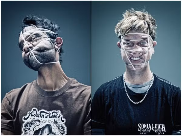 Những người mẫu ảnh trong hình sẵn sàng để nhiếp ảnh gia tạo hình khuôn mặt họ theo ý ông vì theo họ việc này cũng "khá thú vị".