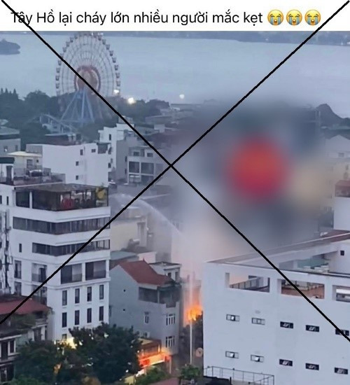 Sự thật về thông tin cháy lớn ở Tây Hồ, nhiều người mắc kẹt Su that ve thong tin chay lon o Tay Ho, nhieu nguoi mac ket