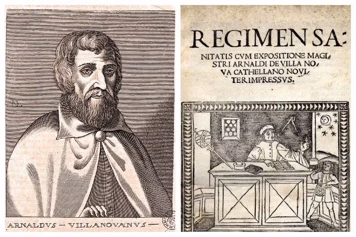 Arnaud de Villeneuve (1240-1311), bác sĩ và thần học gia vào thời điểm đó đã viết công thức chế biến thức uống này trong tác phẩm Tractatus de Modo và trong Regiment de Sanitat của mình. Ảnh: Hitorise The France