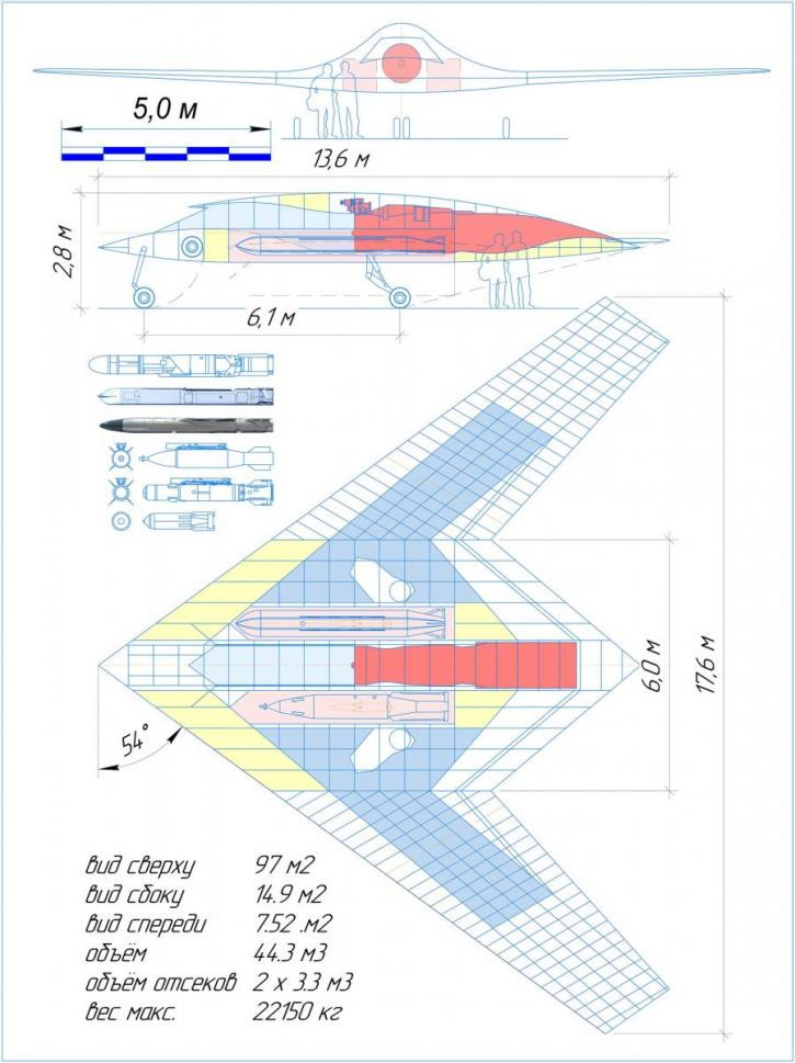 Và từ những hình ảnh trên có thể thấy, Nga vẫn đang rất nỗ lực theo đuổi chương trình phát triển các mẫu máy bay tấn công không người lái tàng hình trong những năm qua, với sự tham gia của cả hai tập đoàn chế tạo máy bay lớn nhất nước này là Sukhoi và MiG. Trong ảnh được cho là thiết kế cơ bản của Okhotnik-B. Nguồn ảnh: tehnoomsk.ru.