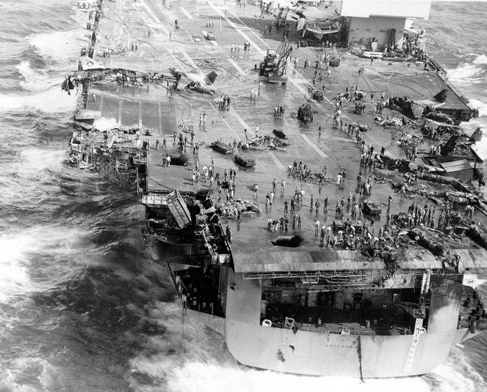 Sự cố tàu sân bay USS Enterprise là một trong 3 vụ hỏa hoạn nghiêm trọng tấn công các tàu sân bay Mỹ trong thập niên 1960. Hai vụ hỏa hoạn khác xảy ra trước đó với hàng không mẫu hạm USS Forrestal vào năm 1967 và hàng không mẫu hạm USS Oriskany vào năm 1966, gây thiệt hại ước tính hàng chục triệu USD.