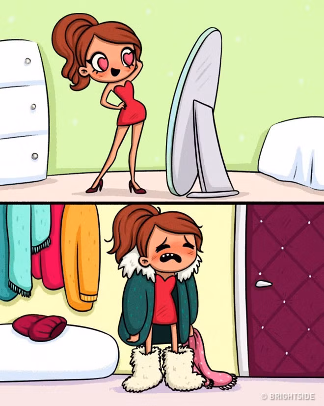 Trang phục mùa đông khiến bạn không thể ăn diện những chiếc váy quyến rũ.