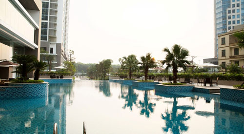 Từ tầng 1 – 3 là khu dịch vụ thương mại và tiện ích chung nhà trẻ và khu thể dục thể thao, bể bơi bốn mùa trong nhà.