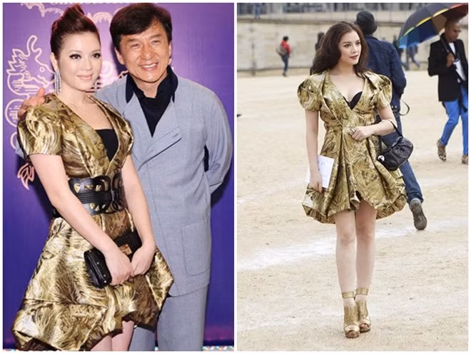 Bộ váy Alexander McQueen giá 700 triệu đồng được Lý Nhã Kỳ diện trong sự kiện gặp gỡ diễn viên Thành Long.