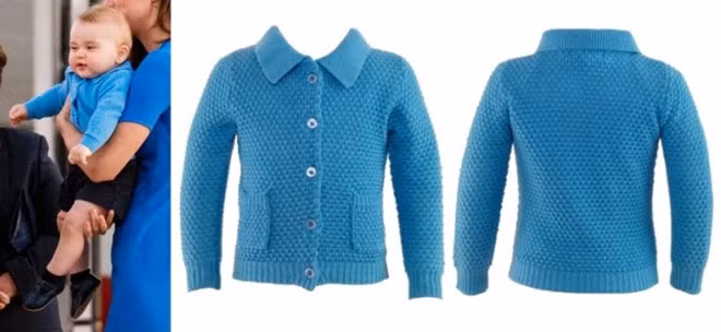 Áo cardigan màu xanh da trời thuộc thương hiệu Rachel Riley có giá 89 USD (khoảng 1,9 triệu đồng).