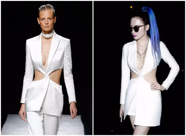 Và hàng loạt những lần cô nàng xuất hiện tự tin trong những sản phẩm copy ý tưởng của người khác. Trước những tin đồn "tố" cô dùng hàng nhái, không ít lần Phương Trinh phản pháo bằng cách chụp hóa đơn mua hàng lên trang cá nhân, song điều này cũng không giúp xóa đi ấn tượng về phong cách chuyên "đạo" hàng hiệu của cô.