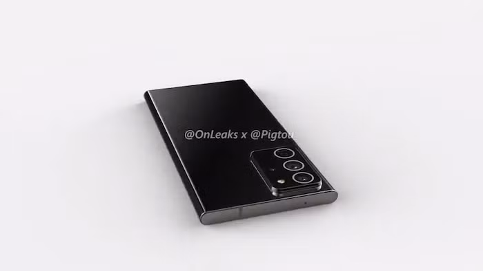 Ở mặt sau, Galaxy Note20+ sở hữu cụm 3 camera rất lớn, lồi hẳn lên so với phần thân máy, và có điểm nhấn là các vòng tròn màu bạc bao quanh mỗi camera.