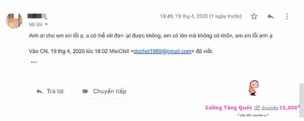 Chưa đầy 1h sau, kẻ nặc danh đã trả lời lại, với giọng điệu sám hối khác hẳn lúc trước. Hắn bày tỏ sự hối hận và mong Độ Mixi rút đơn tố cáo gửi đến cơ quan chức năng.
