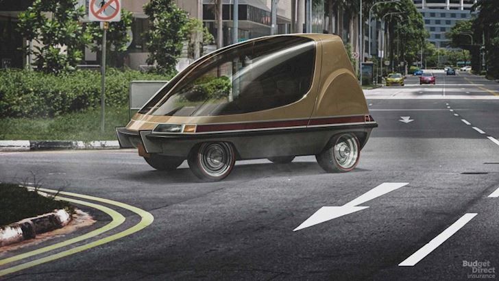 Bộ sưu tập Mead tiếp tục, với huyền thoại khoa học viễn tưởng minh họa chiếc xe siêu nhỏ đô thị này từ tâm trí của nhà văn ô tô Ken Purdy năm 1970.