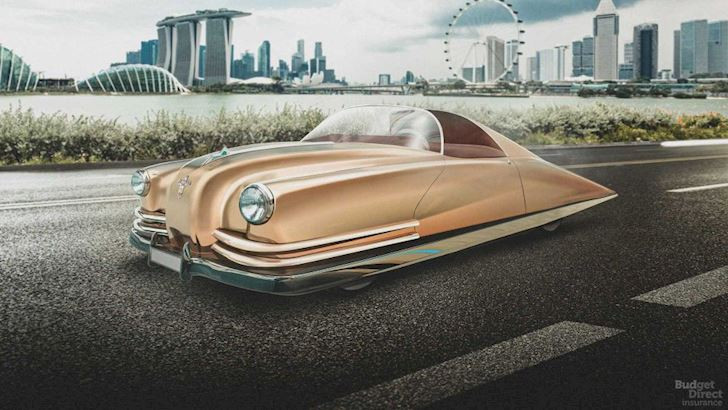 Chrysler - năm 1941 được thiết kế bởi Gil Spear, động cơ được cho là đặt phía trước của xe, có lẽ đó là lý do tại sao mặt sau của chiếc Chrysler hai chỗ ngồi này khá trống trải, được vuốt nhọn ra sau. Không rõ người thiết kế tưởng tượng ra viễn cảnh tương lai nào ở đây, ngoài việc nó đó là chiếc ô tô nhỏ mang “khuôn mặt lớn”.