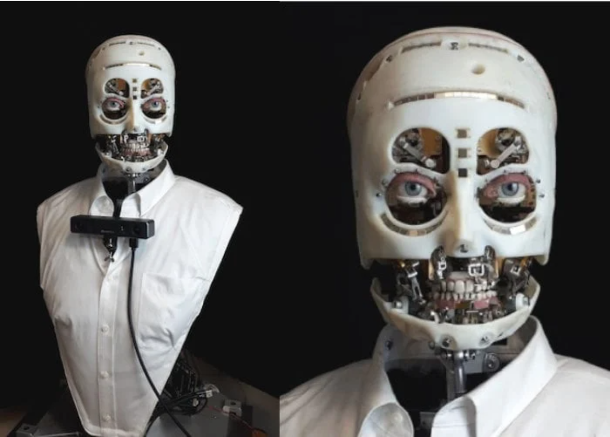 Mẫu robot trong video của Disney trông khá đáng sợ với mắt, răng giống người nhưng đầu không có da. Phần thân trên cố định của nó mặc áo sơ mi trắng.