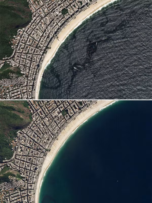 Bãi biển Copacabana nổi tiếng ở Rio de Janeiro, Brazil gần như không một bóng người trong bối cảnh đóng cửa vì virus corona.