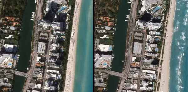 Bãi biển Miami mới đầu tháng 3 vẫn thu hút rất nhiều khách du lịch. Tuy nhiên, thành phố Miami đã ra lệnh giới nghiêm và đóng cửa hoàn toàn từ ngày 18/3.