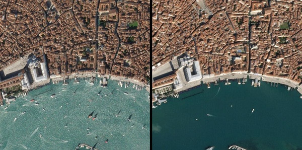 Thiên đường tình yêu Venice tại Ý vài tháng trước và sau khi có lệnh phong tỏa vì Covid-19. Một Venice không còn ồn ào tấp nập, không bóng du khách hay tàu thuyền đi lại đông đúc.