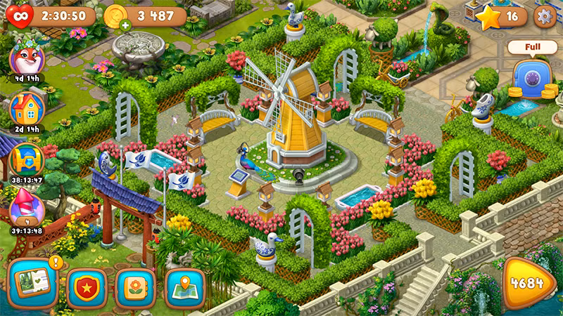 Gardenscapes là tựa game được chơi rất nhiều trong thời gian chị em rảnh rỗi thực hiện cách ly xã hội.