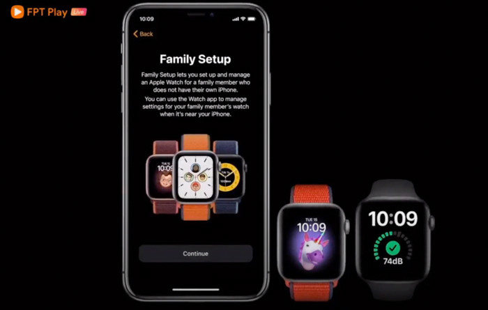 Apple Watch cũng được ra mắt cùng với tính năng Family setup khi có thể tăng kết nối với các thành viên trong gia đình thông qua các cài đặt để báo vị trí, thực hiện cuộc gọi khẩn cấp, lời nhắc... tuy nhiên tính năng này sẽ tạm thời chưa được cập nhật tại Việt Nam.
