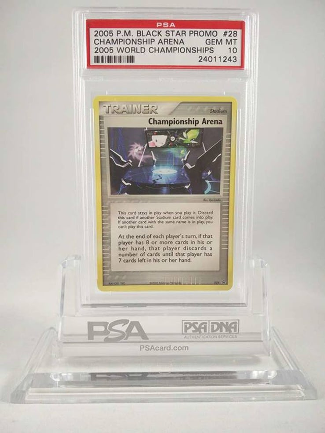Championship Arena luôn nằm trong danh sách mơ ước của những tay sưu tầm thẻ bài Pokemon. Tấm thẻ này đã được chào bán lại với mức giá 499 USD (khoảng 11,6 triệu VNĐ).