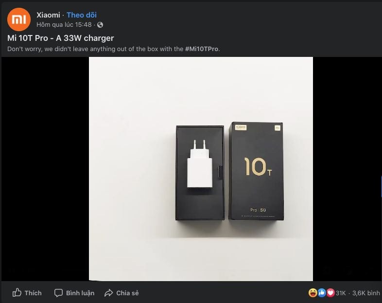 Để "cà khịa" hành động này một số hãng công nghệ khác đã đăng đàn xoa dịu người sử dụng. Xiaomi đăng trên trang chủ của mình cùng với dòng trạng thái "Đừng lo lắng, chúng tôi sẽ không bỏ đi bất kì phụ kiện gì trong hộp cùng với Mi10 TPro".