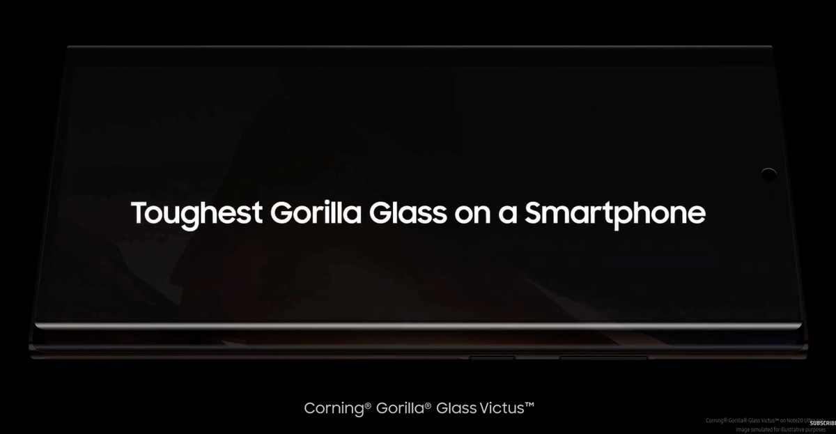 Màn hình của Note 20 và Note 20 Ultra sử dụng công nghệ kính cường lực Gorilla Glass mới nhất trên điện thoại thông minh.