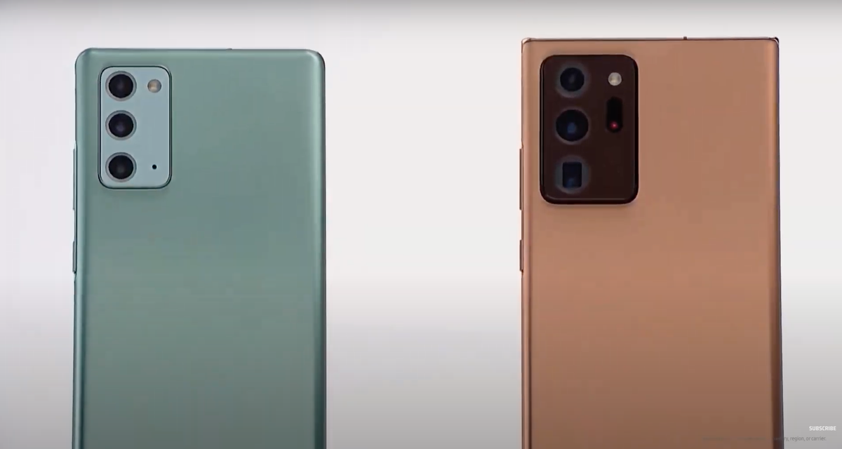 Galaxy Note 20 (trái) và Galaxy Note 20 Ultra (phải)