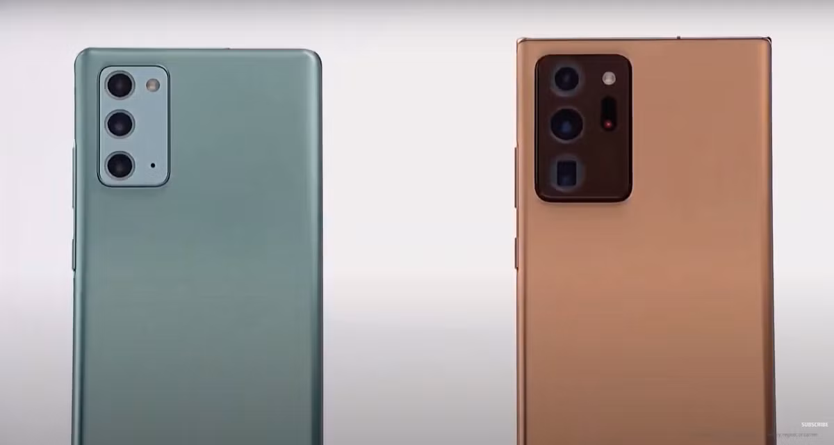 Galaxy Note 20 (trái) và Galaxy Note 20 Ultra (phải)