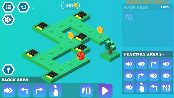 Mục đích của game là hướng dẫn một chú chim cánh cụt nhỏ thu thập nhiều đồng tiền nhất có thể bằng cách chọn các hành động thông qua một giao diện đồ họa đơn giản và xem cách nó hoạt động. Trẻ phải học cách tạo code hiệu quả để có được điểm số cao nhất, độ khó sẽ tăng dần theo mỗi cấp độ.