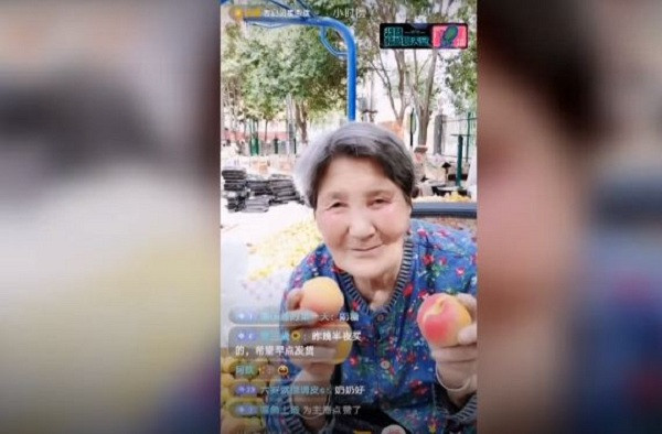 Những gì bà Grand Apricot làm chỉ là ngồi trước máy quay, ăn những quả mơ chín mọng một cách ngon lành và trả lời những câu hỏi của khách trực tuyến một cách vui vẻ.