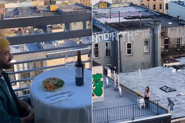 Sau một ngày làm quen, nói chuyện, hai người quyết định hẹn hò bất chấp mùa Covid-19. Nơi hẹn hò không đâu khác chính là sân thượng của hai tòa nhà, Jeremy liên hệ với bạn của Tori bí mật chuẩn bị bàn ăn và rượu vang lãng mạn chẳng kém ai.