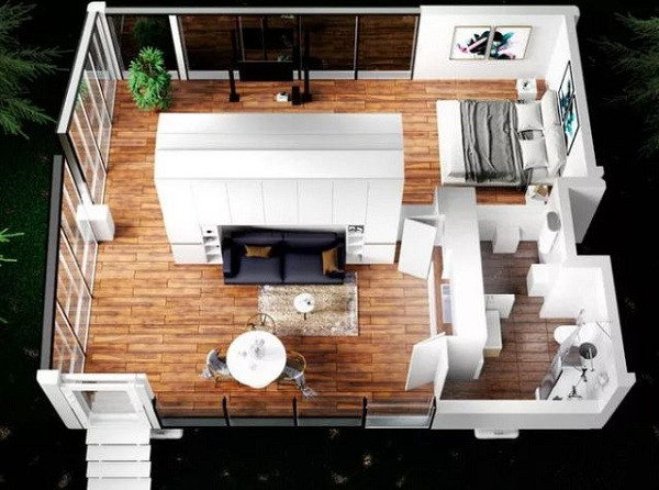 Ngoài những nội thất thông minh cơ bản, mTwo được trang bị hệ thống smarthome bao gồm loa Sonos, camera và bộ điều chỉnh nhiệt Nest, Apple TV, màn hình máy chiếu và kết nối internet.