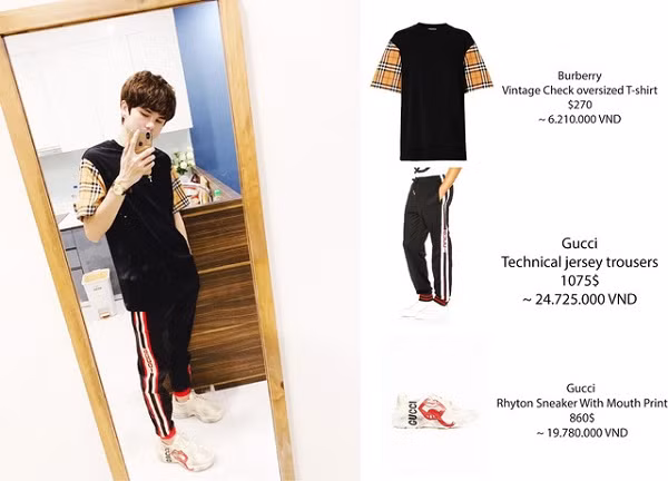 Có tổng giá trị lên tới hơn 50 triệu đồng, đây là bộ trang phục rất được yêu thích của Gầy mỗi lần lên sóng livestream.