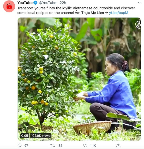 ''Hòa mình vào cuộc sống làng quê Việt Nam bình dị và khám phá các món ăn bản địa qua kênh Ẩm Thực Mẹ Làm'', lời giới thiệu ngắn gọn từ YouTube về kênh Ẩm thực Mẹ làm kèm clip giới thiệu dài 16 giây đầy thân thuộc.