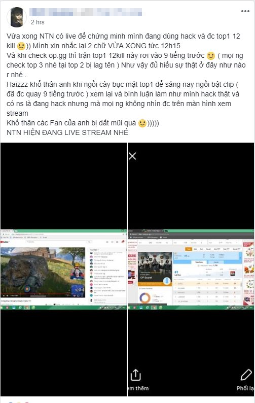 Trong bài đăng của mình, Youtuber lên tiếng tố cáo và gây ra không ít xôn xao trong cộng đồng game thủ.