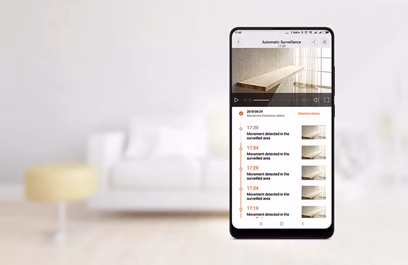 Cảnh báo tức thì với phát hiện chuyển động. Xiaomi khẳng định chiếc camera này có thể xác định chính xác thời điểm cảnh báo và thông báo trên điện thoại cho người dùng.