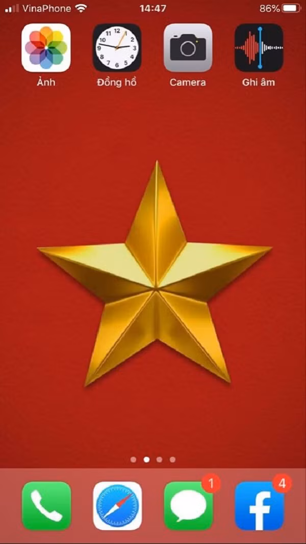 Cờ đỏ sao vàng nổi bật.