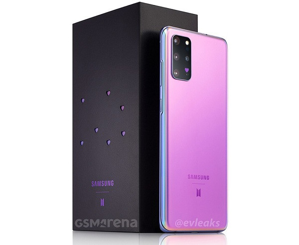 Galaxy S20+ phiên bản BTS lộ diện với diện mạo ''tím lịm'' đầy ấn tượng, tuy nhiên có phần khá...nữ tính. Màu sắc này khá giống với màu tím Lilac Purple từng xuất hiện trên dòng Samsung Galaxy S9+ được nhiều người dùng yêu thích.