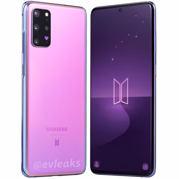 Phiên bản kết hợp với BTS có cấu hình không khác so với phiên bản gốc rò rỉ trước đó, đa phần là sự thay đổi về thiết kế bên ngoài dễ thấy. Điểm độc đáo của máy nằm ở việc sau lưng máy được in một nhận diện thương hiệu riêng dưới logo Samsung.