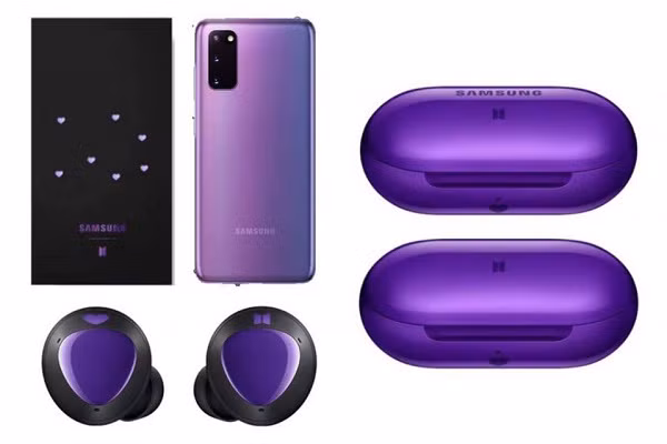 Theo nguồn tin từ GSMArena, phiên bản điện thoại Samsung Galaxy S20+ BTS Edition màu tím sẽ được cài sẵn các một số hình nền và theme phù hợp với tông màu của máy, và âm thanh đặc biệt liên quan đến nhóm nhạc nam Hàn Quốc đình đám này.