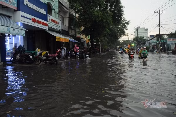 Nguoi Sai Gon nga nhao tren duong ngap lut, giao thong roi loan-Hinh-2