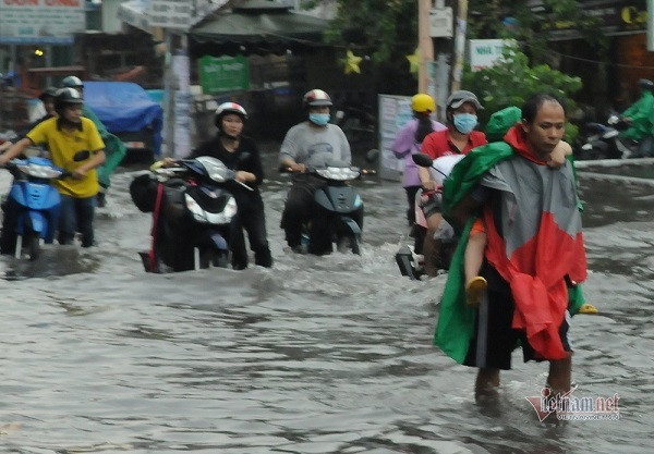 Nguoi Sai Gon nga nhao tren duong ngap lut, giao thong roi loan-Hinh-3