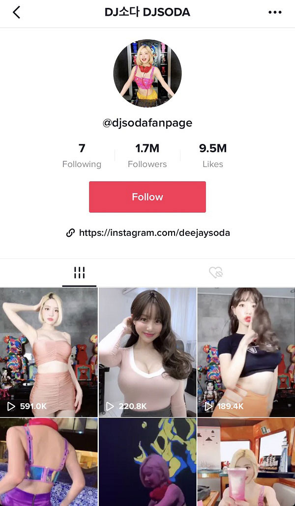 Không chỉ tài khoản cá nhân, mà fanpage của DJ Soda trên nền tảng TikTok cũng có lượng người theo dõi hơn 1,7 triệu đáng ngưỡng mộ.