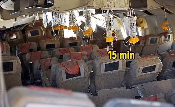 Người ta luôn cho rằng bình oxy là giải pháp an toàn duy trì không khí trong nhiều giờ. Tuy nhiên thực tế thì bình oxy trên máy bay chỉ đủ cho khách thở trong 15 phút - đủ để phi công hạ độ cao máy bay đến nơi có áp suất tốt hơn để bạn có thể thở được bình thường mà không cần bình oxy.