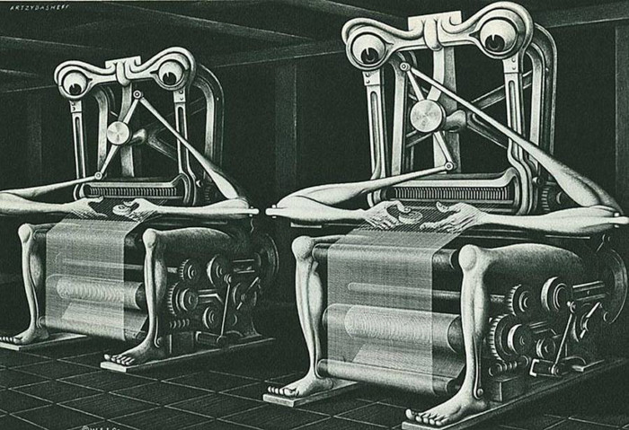 Một cái máy dệt.