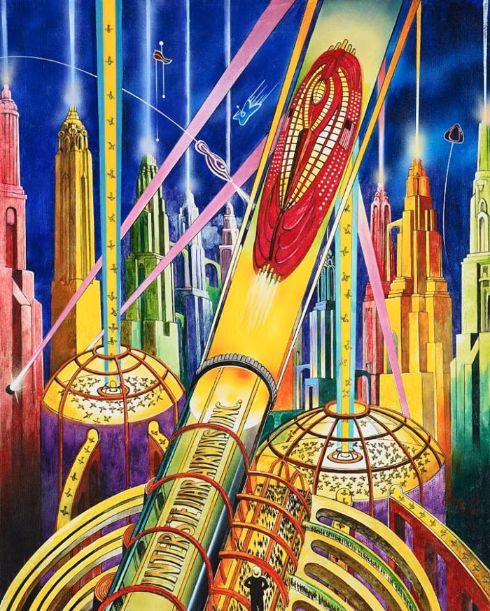 Tranh về vận tải tương lai trong thành phố của nghệ sĩ: Anton Brzezinski.