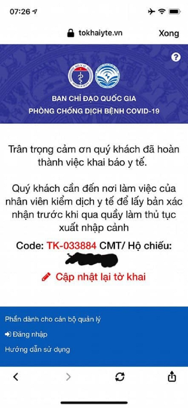Cụ thể, nam ca sĩ chia sẻ trên trang cá nhân các bước thực hiện trên ứng dụng. Sau khi đăng ký, Tuấn Hưng khai báo toàn bộ hành trình của bản thân trong chuyến lưu diễn tại Mỹ.