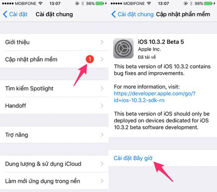 Đa số các bản cập nhật iOS mới thường giúp tăng tốc và cải thiện hiệu hiệu suất tổng thể trên thiết bị. Để thực hiện việc cập nhật, bạn chỉ cần truy cập vào Settings (cài đặt) &gt; General (cài đặt chung) &gt; Software Update (cập nhật phần mềm) và làm theo các bước hướng dẫn. Tuy nhiên, với những iPhone đời cũ thì nên tránh việc này để tránh làm chậm thiết bị. 