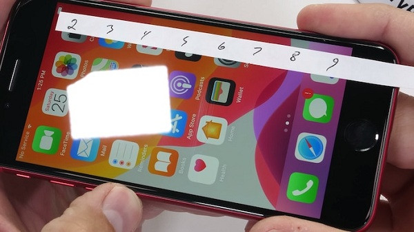 iPhone SE 2020 bắt đầu xuất hiện vết xước từ mức 6 trong thang đo độ cứng Mohs.