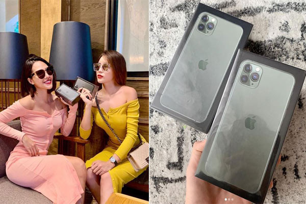 Qua loạt ảnh cùng chia sẻ Kỳ Duyên đăng tải trên trang cá nhân, có thể thấy chiếc iPhone 11 Pro Max là món quà mà bạn thân Minh Triệu dành tặng cô, vào thời điểm phiên bản điện thoại này lên kệ chưa lâu. Ảnh: Instagram NV